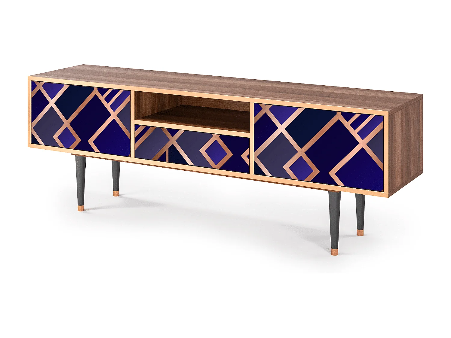 Szafka RTV - 170х59х41 cm - T6 - Aquamarine Getsby, Orzech