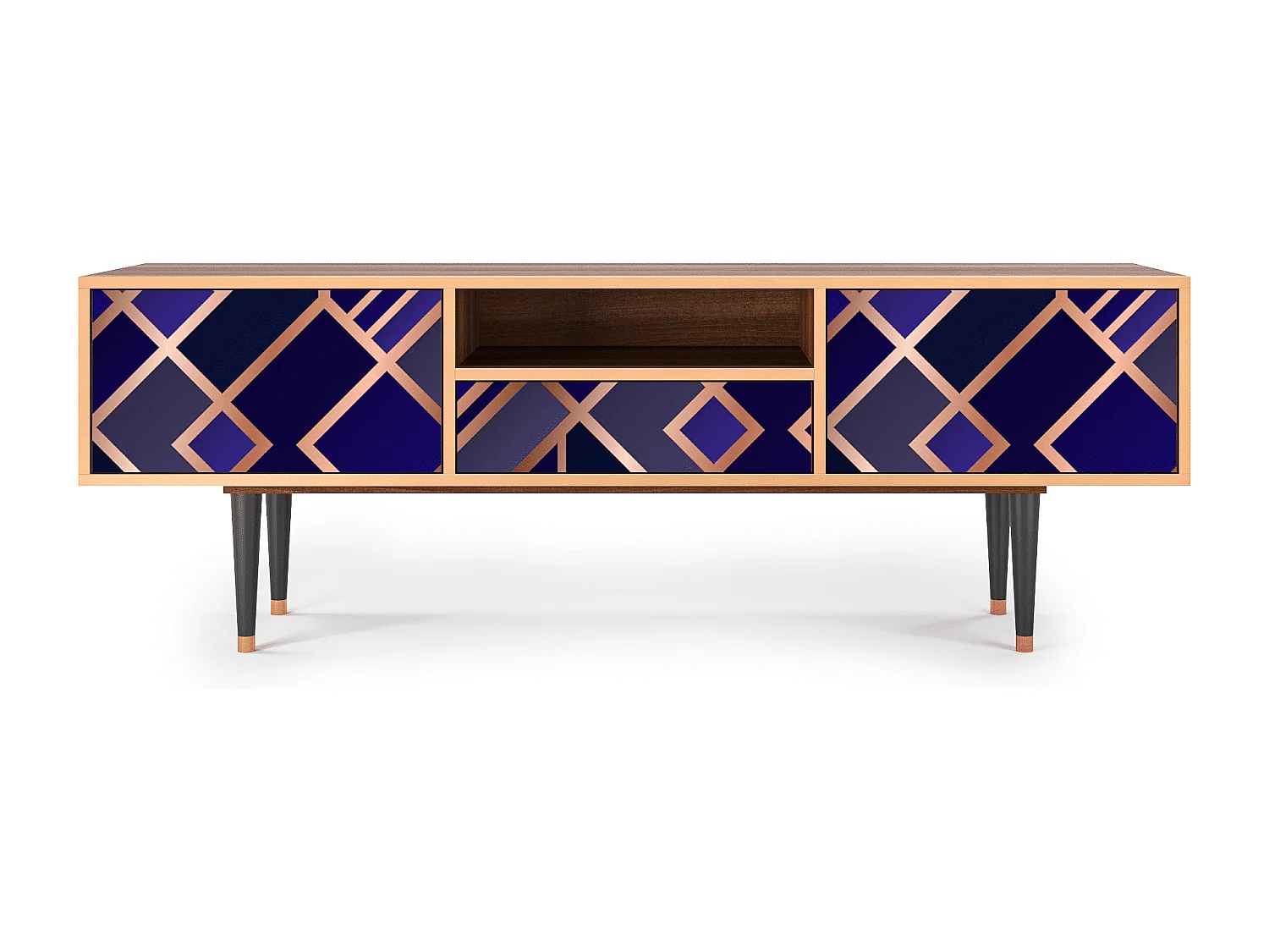 Meuble TV - 170х59х41 cm - T6 - Aquamarine Getsby, Noyer