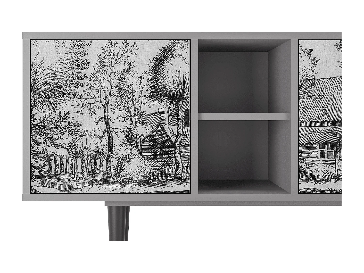 Szafka RTV - 150х69х41 cm - T5 - A Pond, Szary