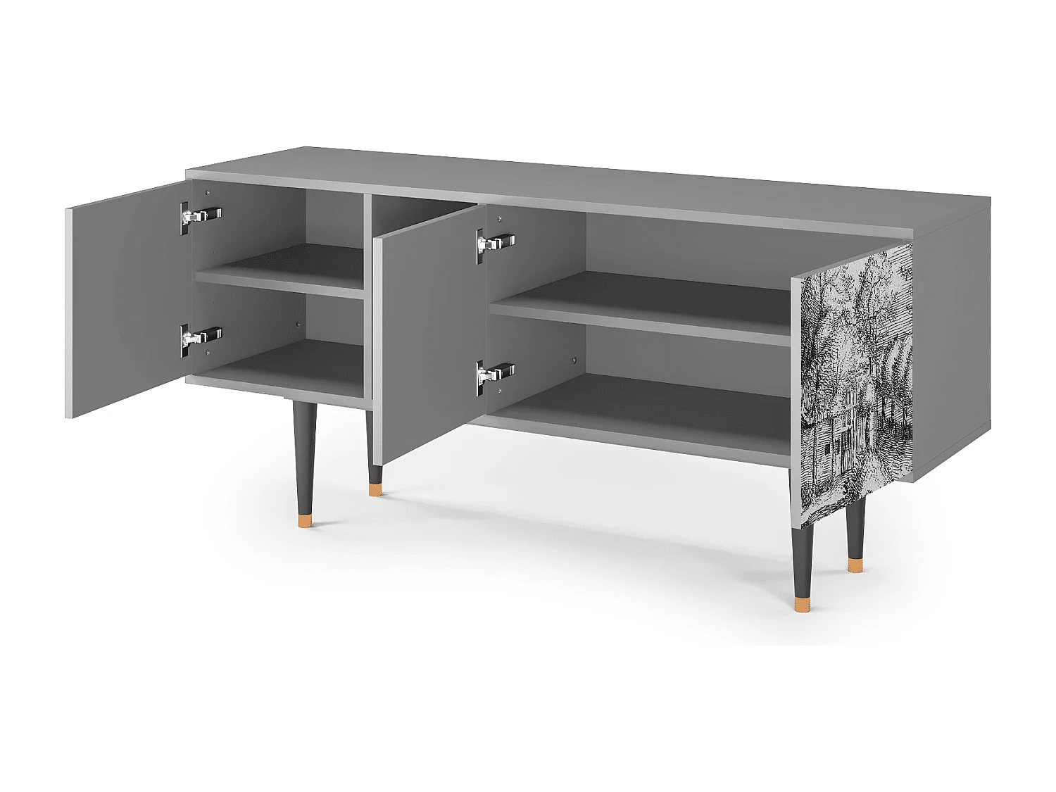 Szafka RTV - 150х69х41 cm - T5 - A Pond, Szary