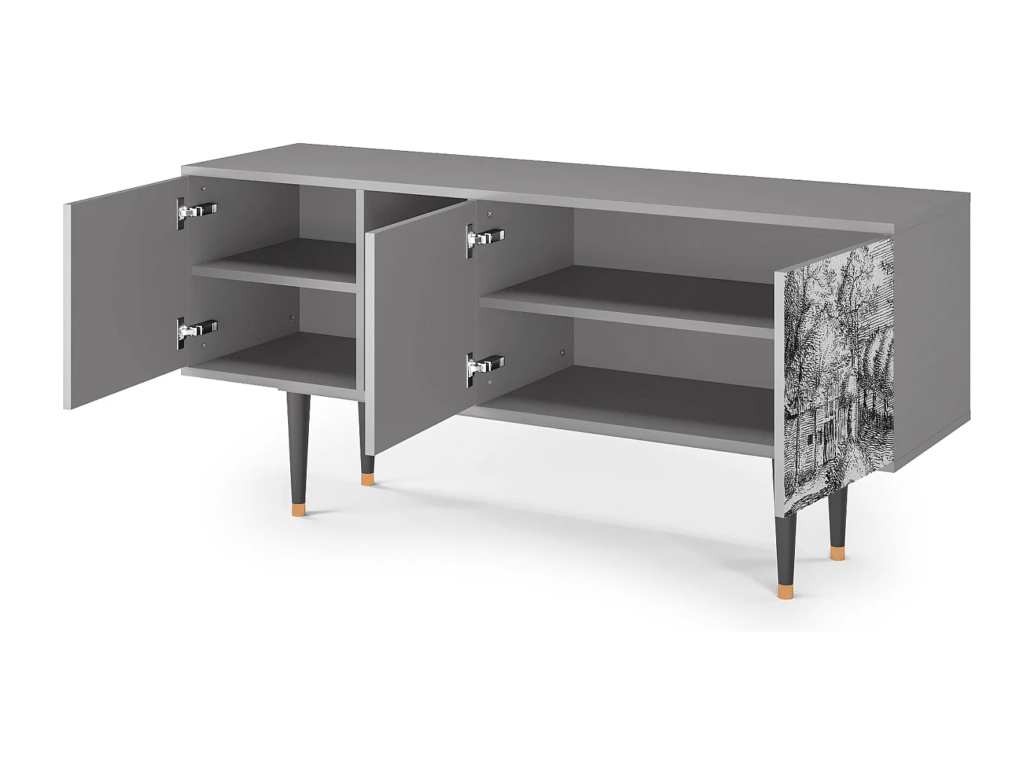 Meuble TV - 150х69х41 cm - T5 - A Pond, Gris