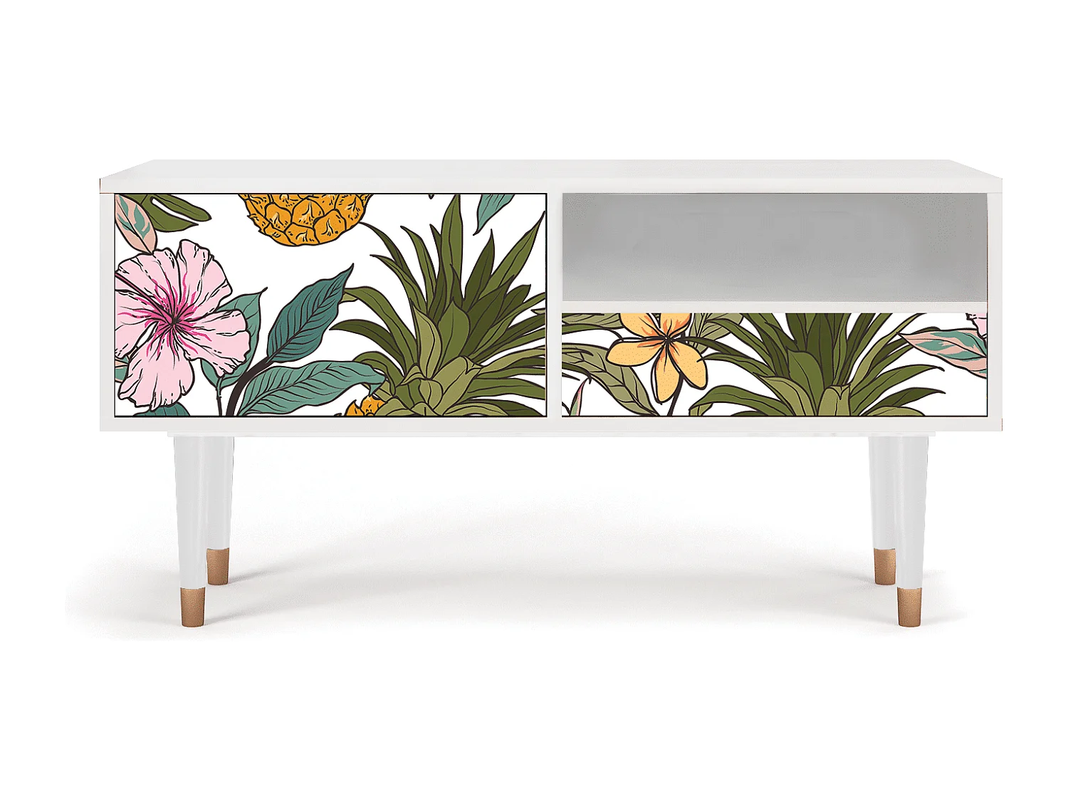 Mueble de TV - 115х59х48 cm - T3 - Estival Fruit, Blanco