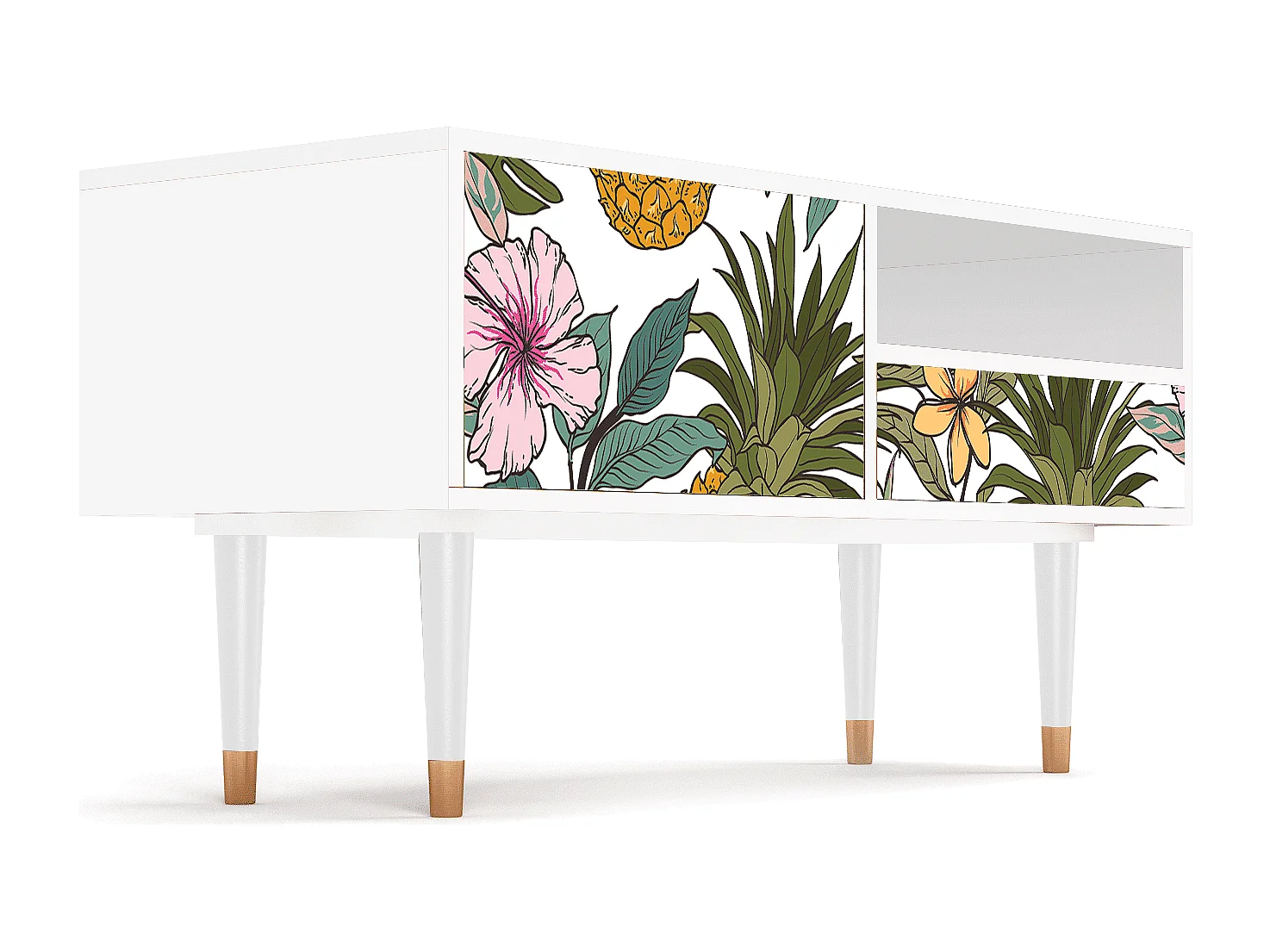 Mueble de TV - 115х59х48 cm - T3 - Estival Fruit, Blanco