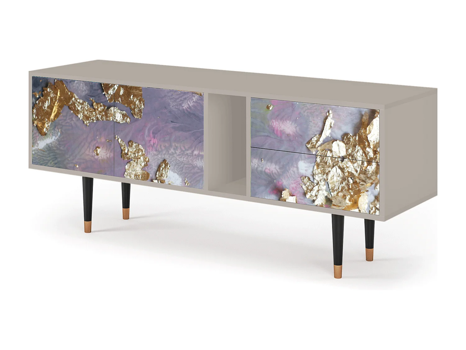 Szafka RTV - 170х69х48 cm - T1 - Planet Earth, Piaskowy