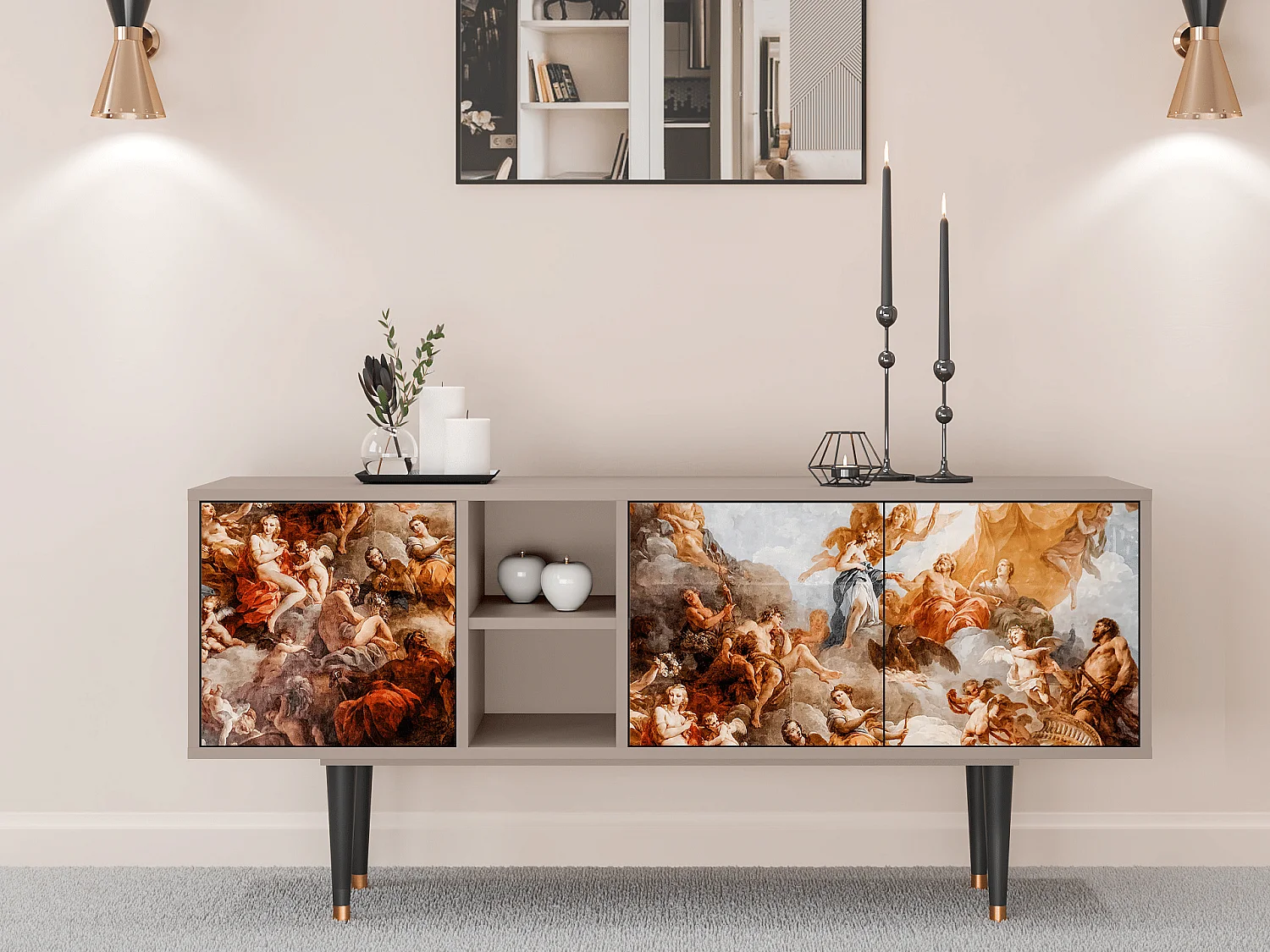 Mueble de TV - 150х69х41 cm - T5 - Versailles, Latte