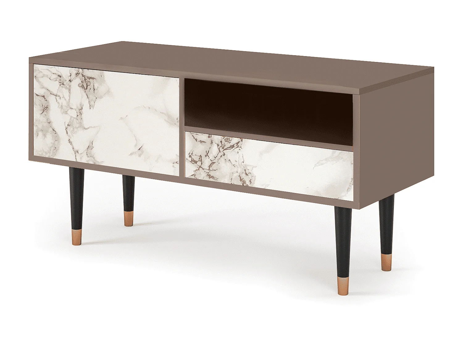 Mobile TV - 115х59х48 cm - T3 - Milk Marble, Latte