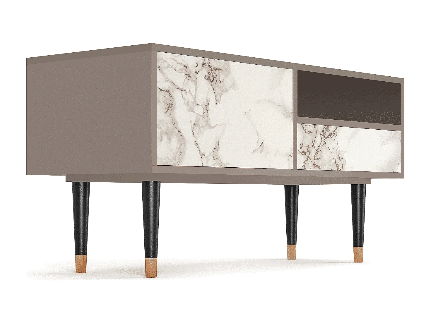 Mobile TV - 115х59х48 cm - T3 - Milk Marble, Latte