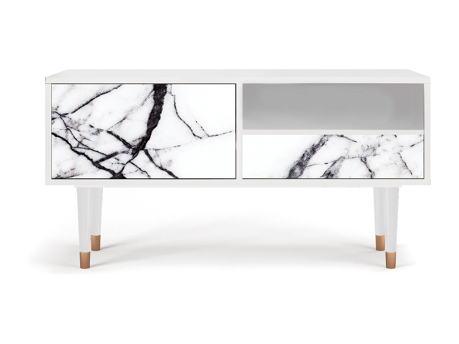 Szafka RTV - 115х59х48 cm - T3 - Raven Marble, Biały