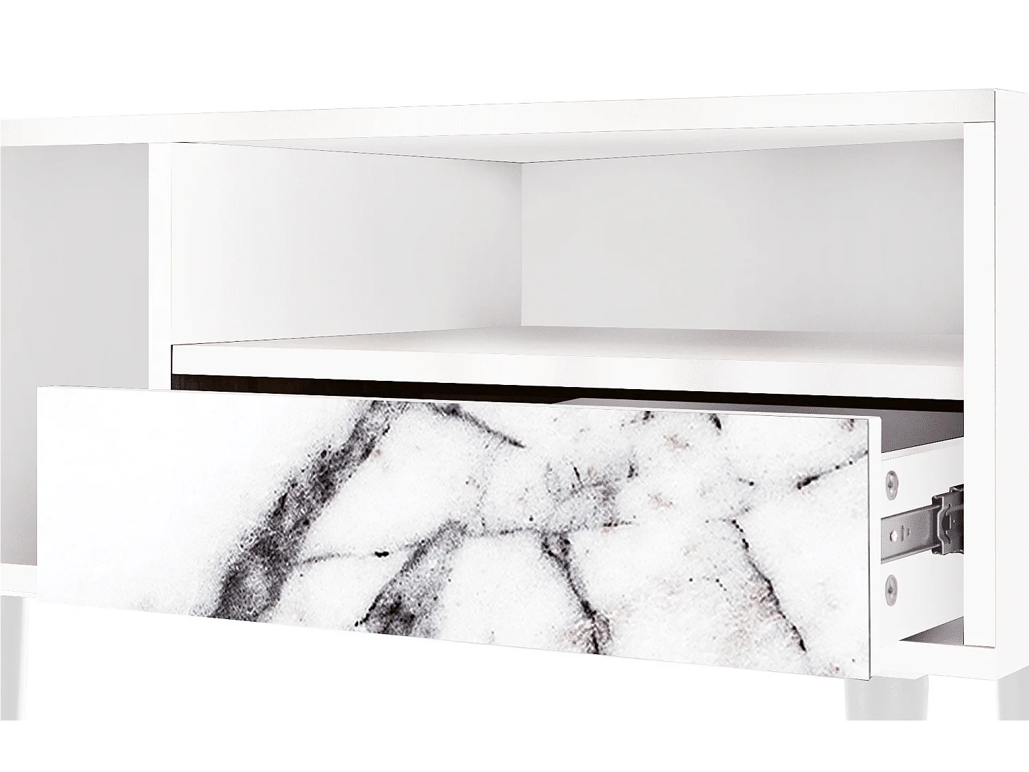 Szafka RTV - 115х59х48 cm - T3 - Raven Marble, Biały