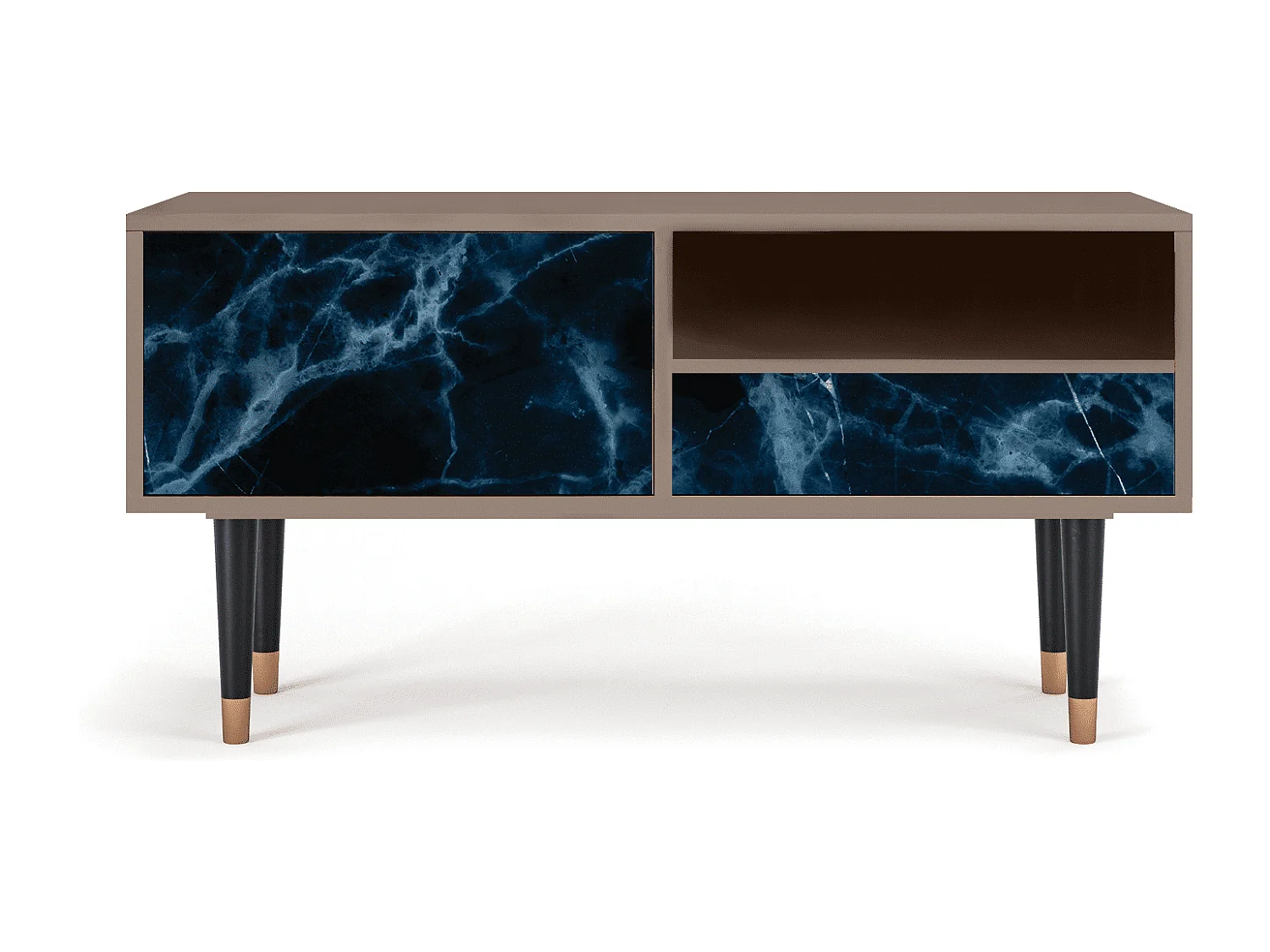 Szafka RTV - 115х59х48 cm - T3 - Deep Ocean, Latte