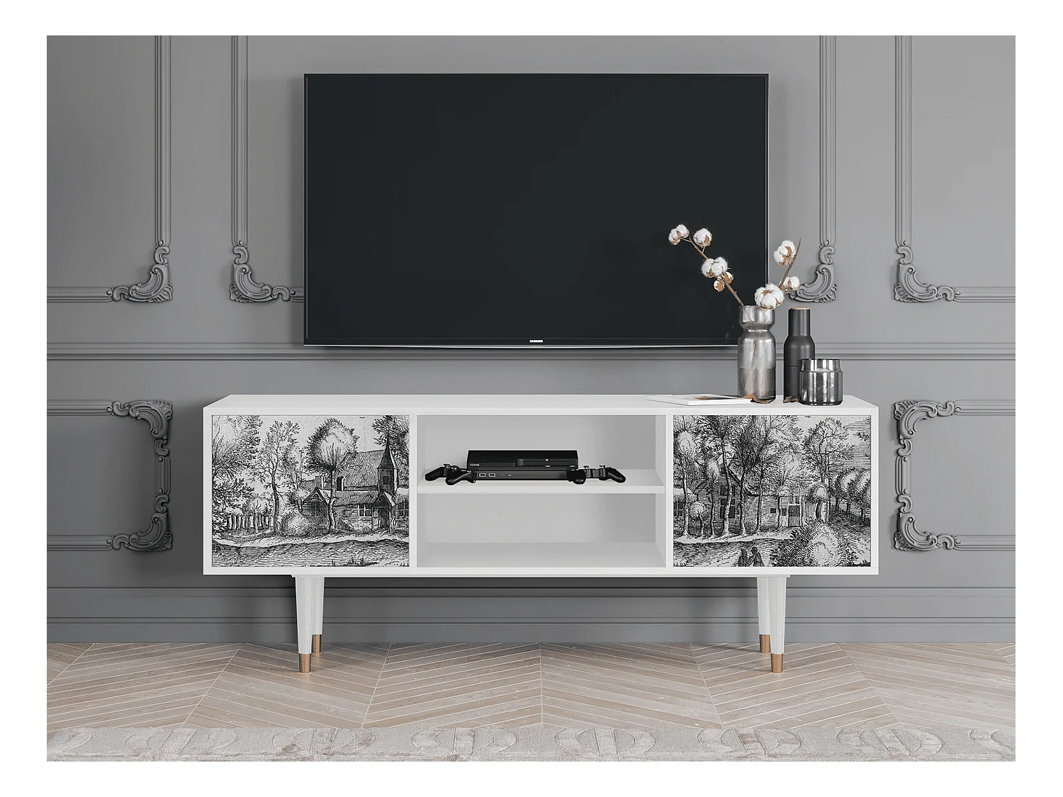 Meuble TV - 170х69х48 cm - T2 - A Pond, Blanc