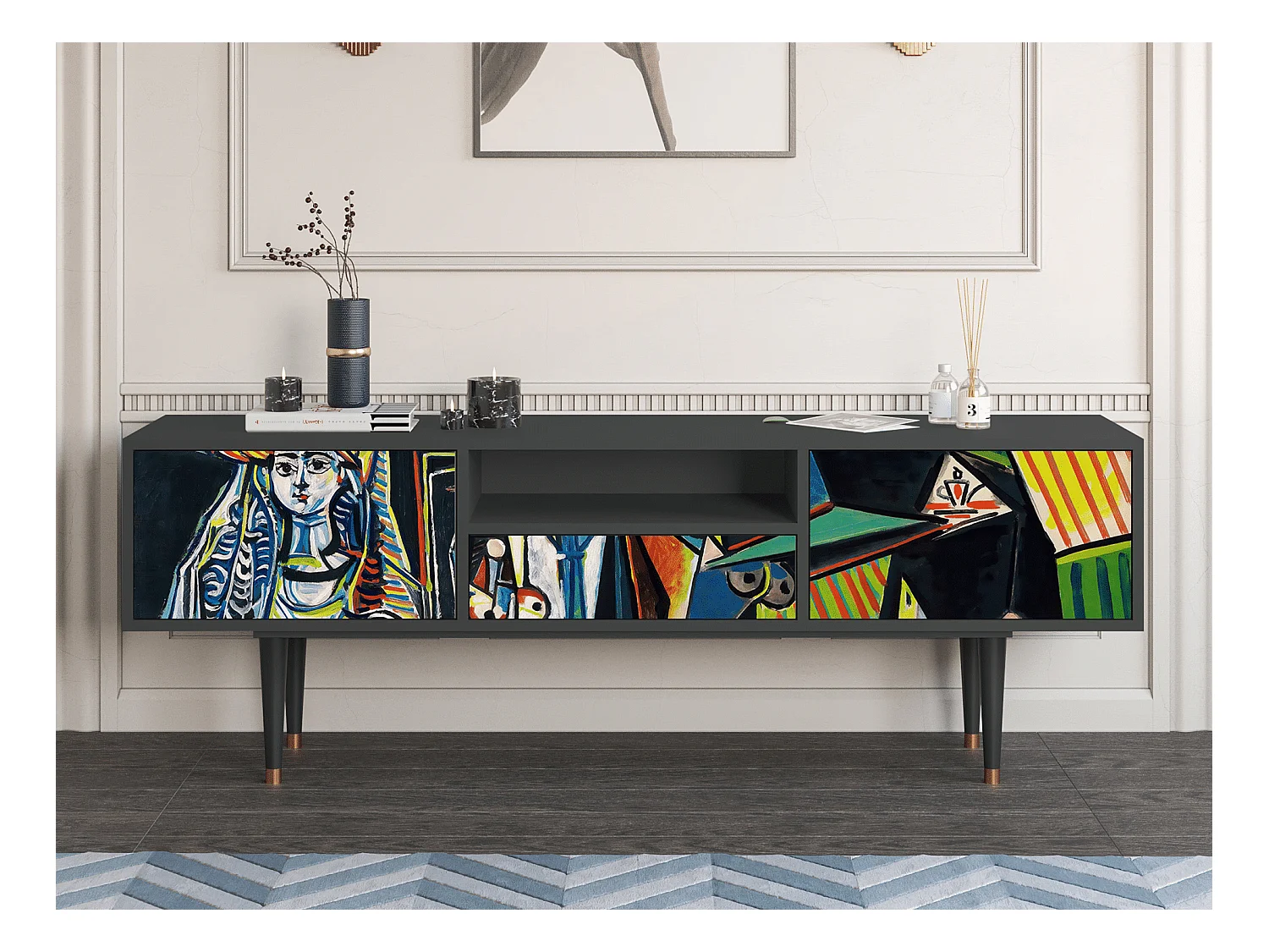 Meuble TV - 170х59х41 cm - T6 - Women of Algiers, Anthracite