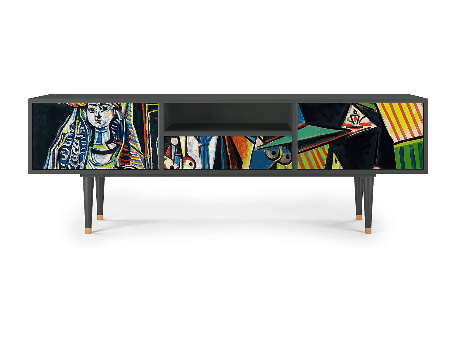 Szafka RTV - 170х59х41 cm - T6 - Women of Algiers, Antracyt