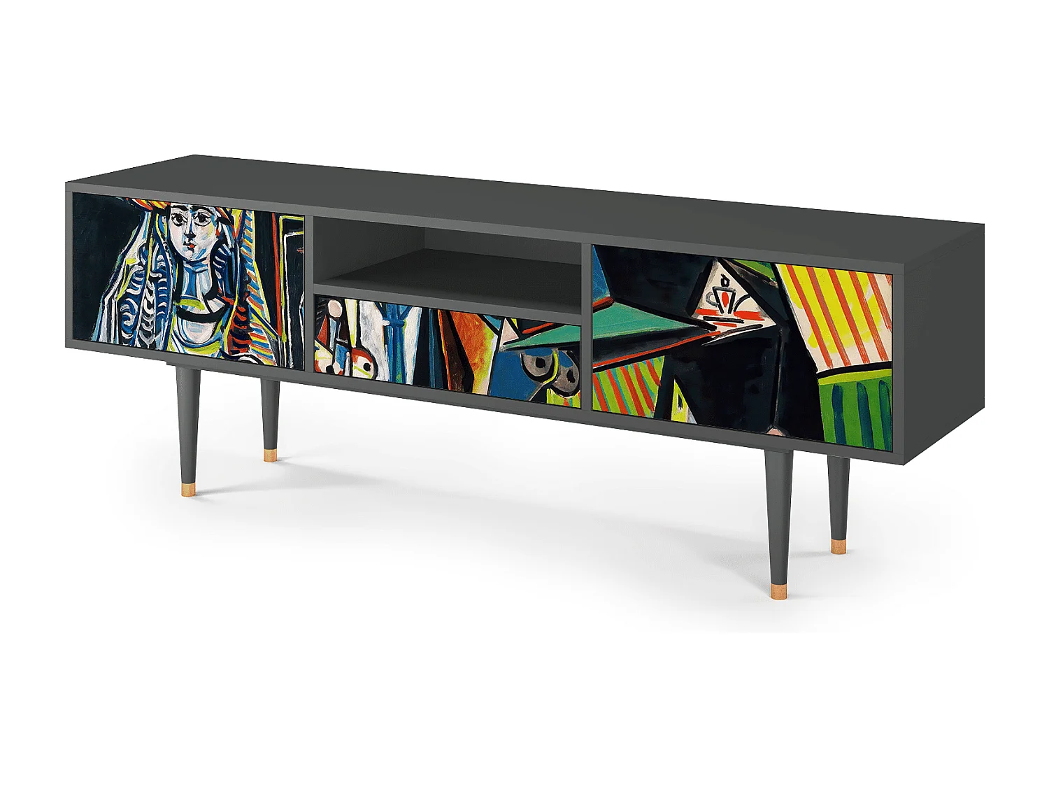 Szafka RTV - 170х59х41 cm - T6 - Women of Algiers, Antracyt