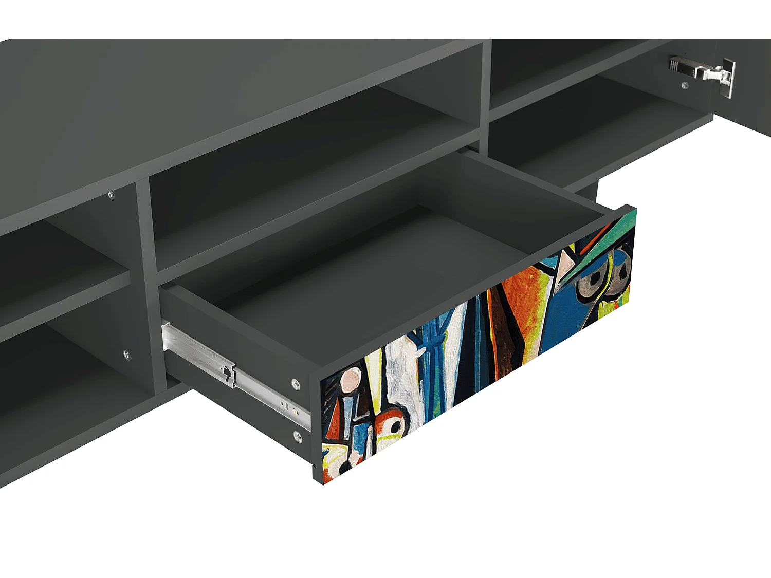 Szafka RTV - 170х59х41 cm - T6 - Women of Algiers, Antracyt