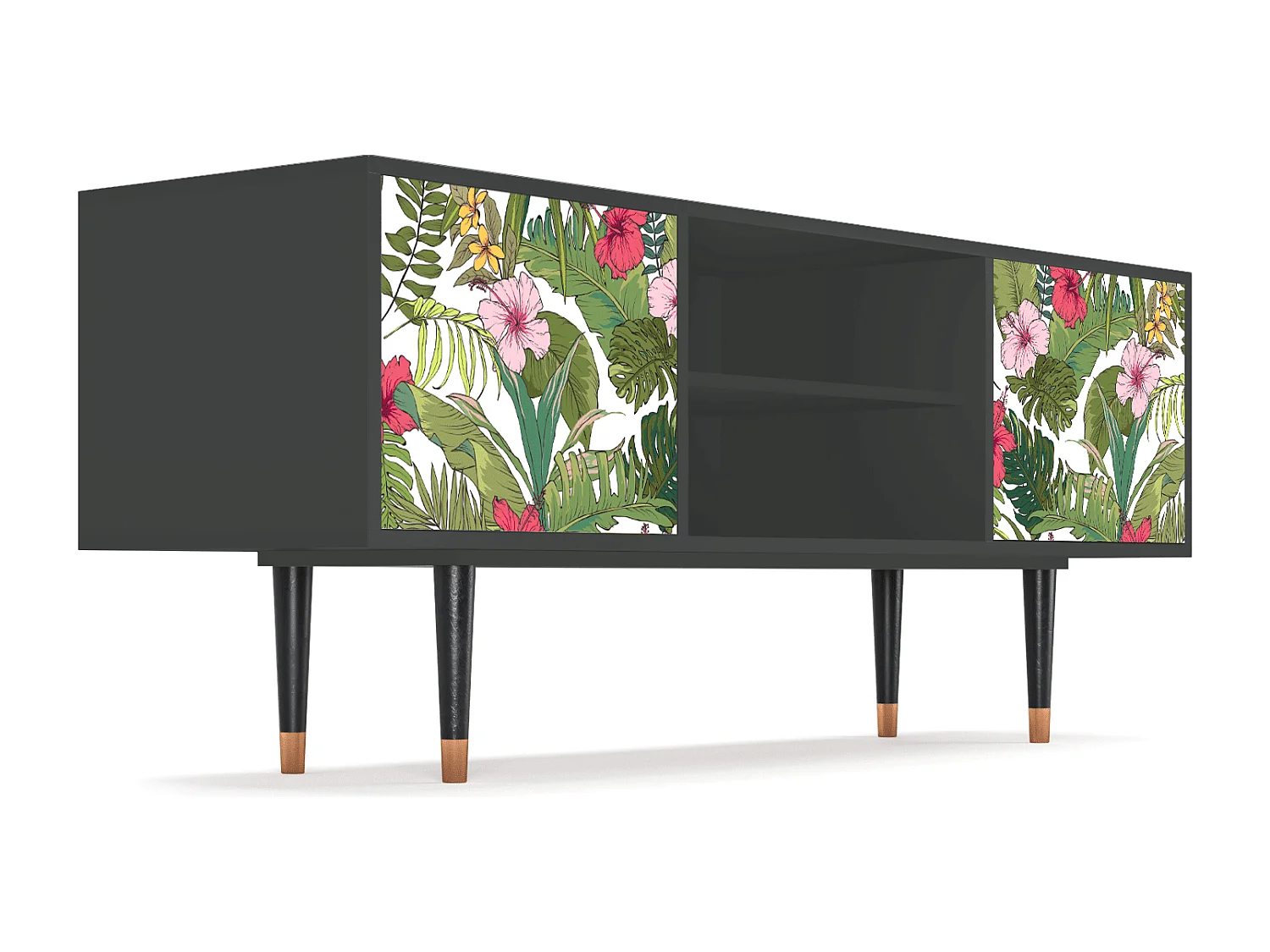 TV-meubel - 170х69х48 cm - T2 - Verdant Tropics, Antraciet