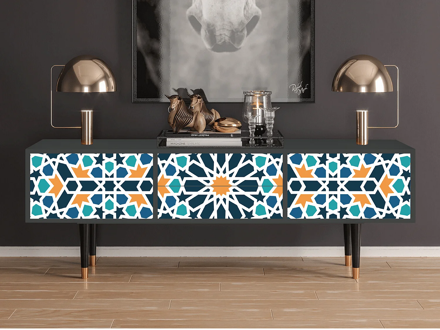 TV-meubel - 170х59х48 cm - T4 - Kaleidoscope, Antraciet