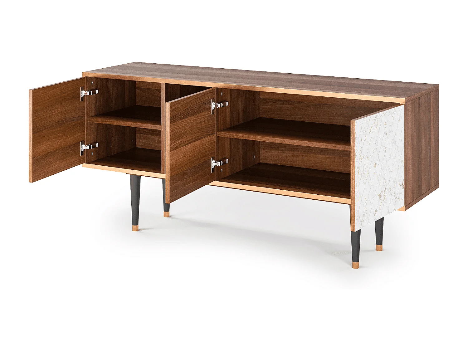 Meuble TV - 150х69х41 cm - T5 - Sweet Cotton, Noyer