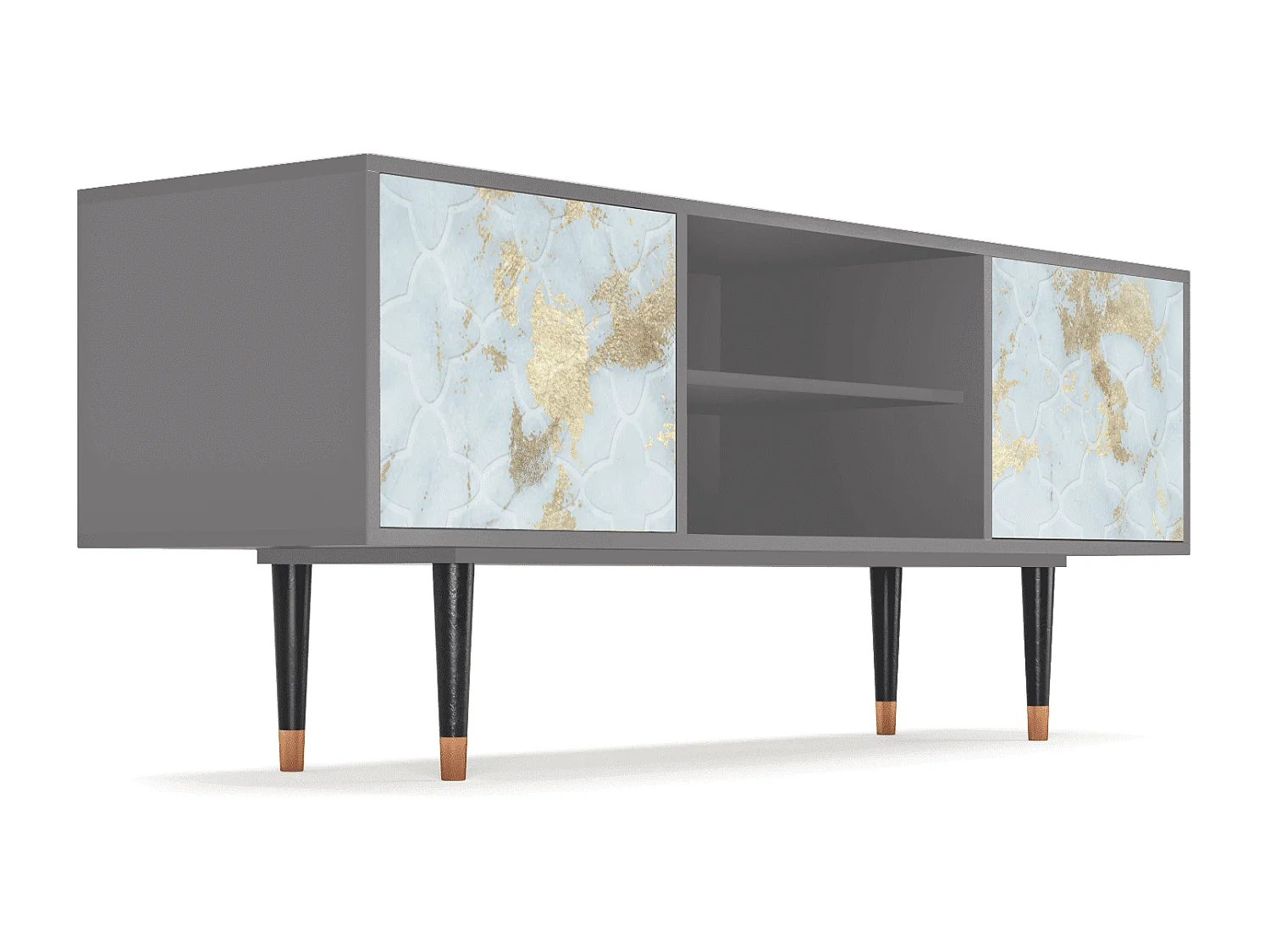 Szafka RTV - 170х69х48 cm - T2 - Golden Waves, Szary