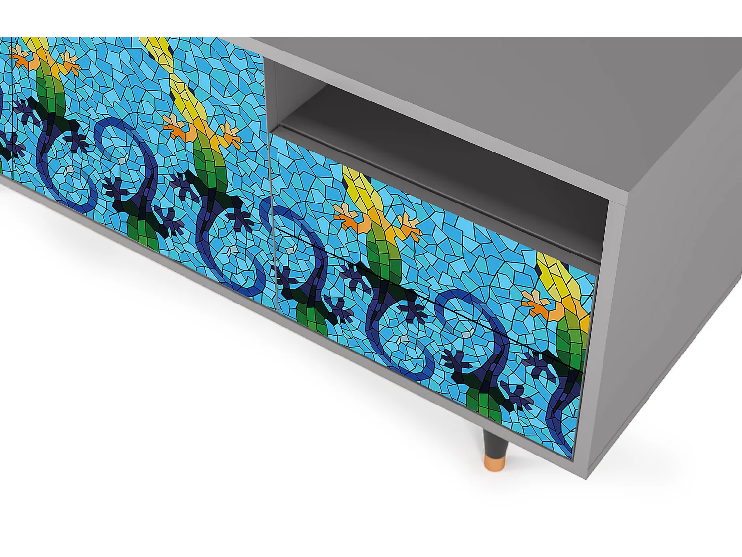 TV-meubel - 125х56х41 cm - T7 - Gaudi's Lizard, Grijs