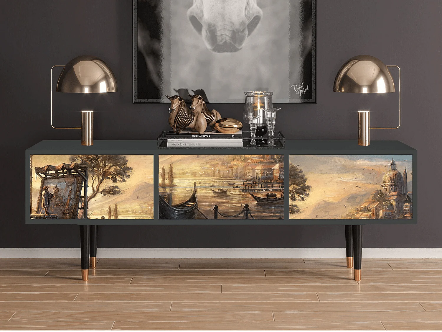 Meuble TV - 170х59х48 cm - T4 - Venice, Anthracite