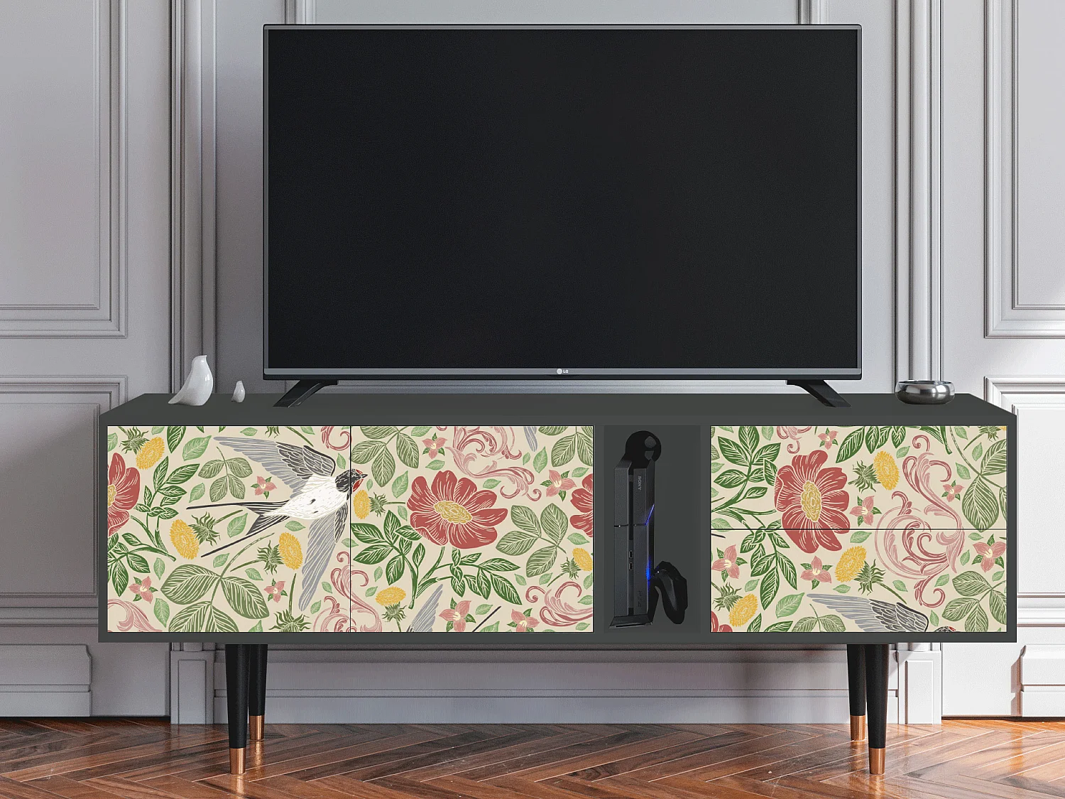 TV-Möbel - 170х69х48 cm - T1 - Spring Swallow, Anthrazit