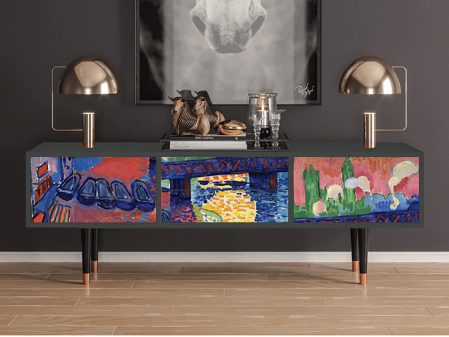 TV-Möbel - 170х59х48 cm - T4 - Charing Cross Bridge, Anthrazit