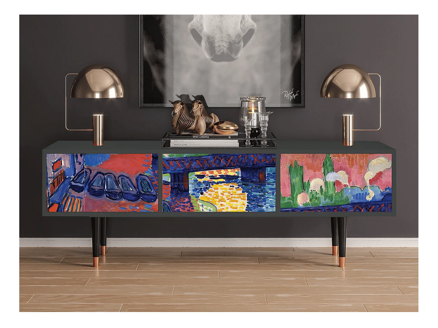 Meuble TV - 170х59х48 cm - T4 - Charing Cross Bridge, Anthracite