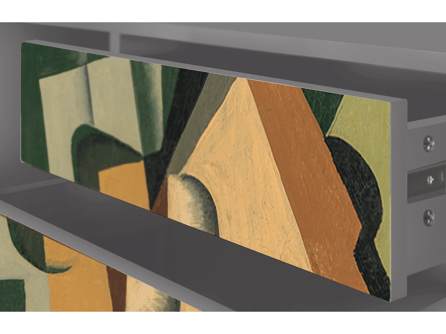 Meuble TV - 170х59х48 cm - T4 - Glass and Checkerboard, Gris