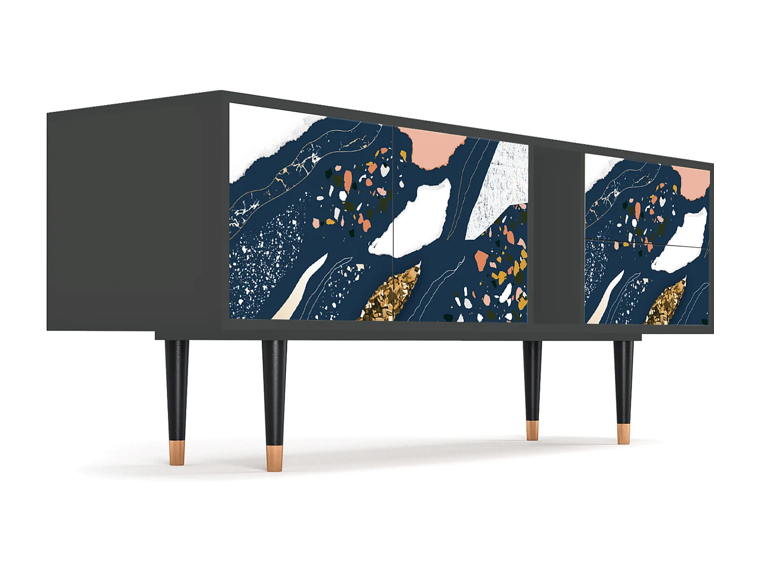 TV-Möbel - 170х69х48 cm - T1 - Nude Iceberg, Anthrazit