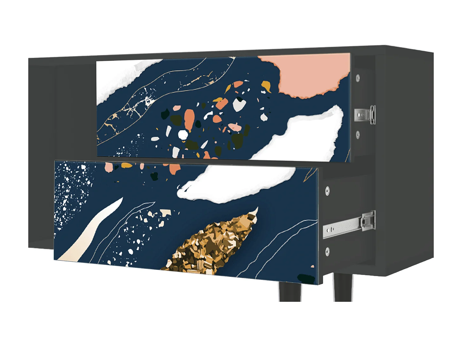 TV-Möbel - 170х69х48 cm - T1 - Nude Iceberg, Anthrazit