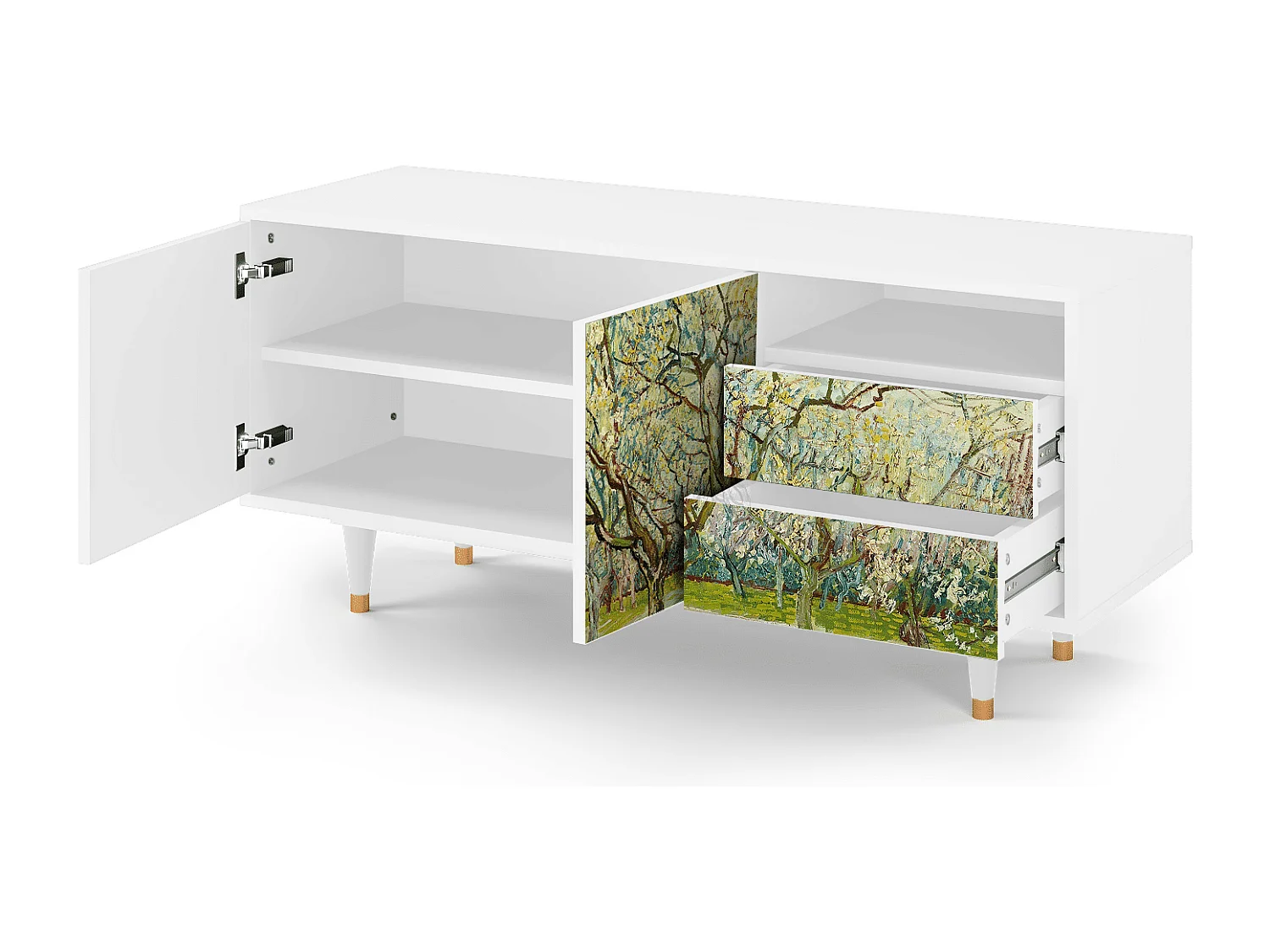 Meuble TV - 125х56х41 cm - T7 - The Blanc Orchard, Blanc