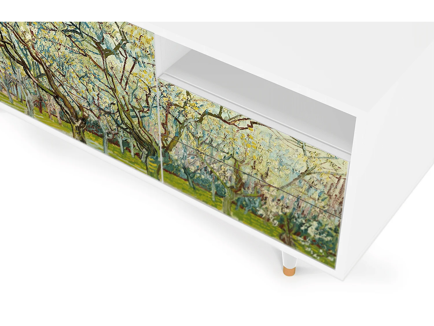 Mobile TV - 125х56х41 cm - T7 - The Bianco Orchard, Bianco