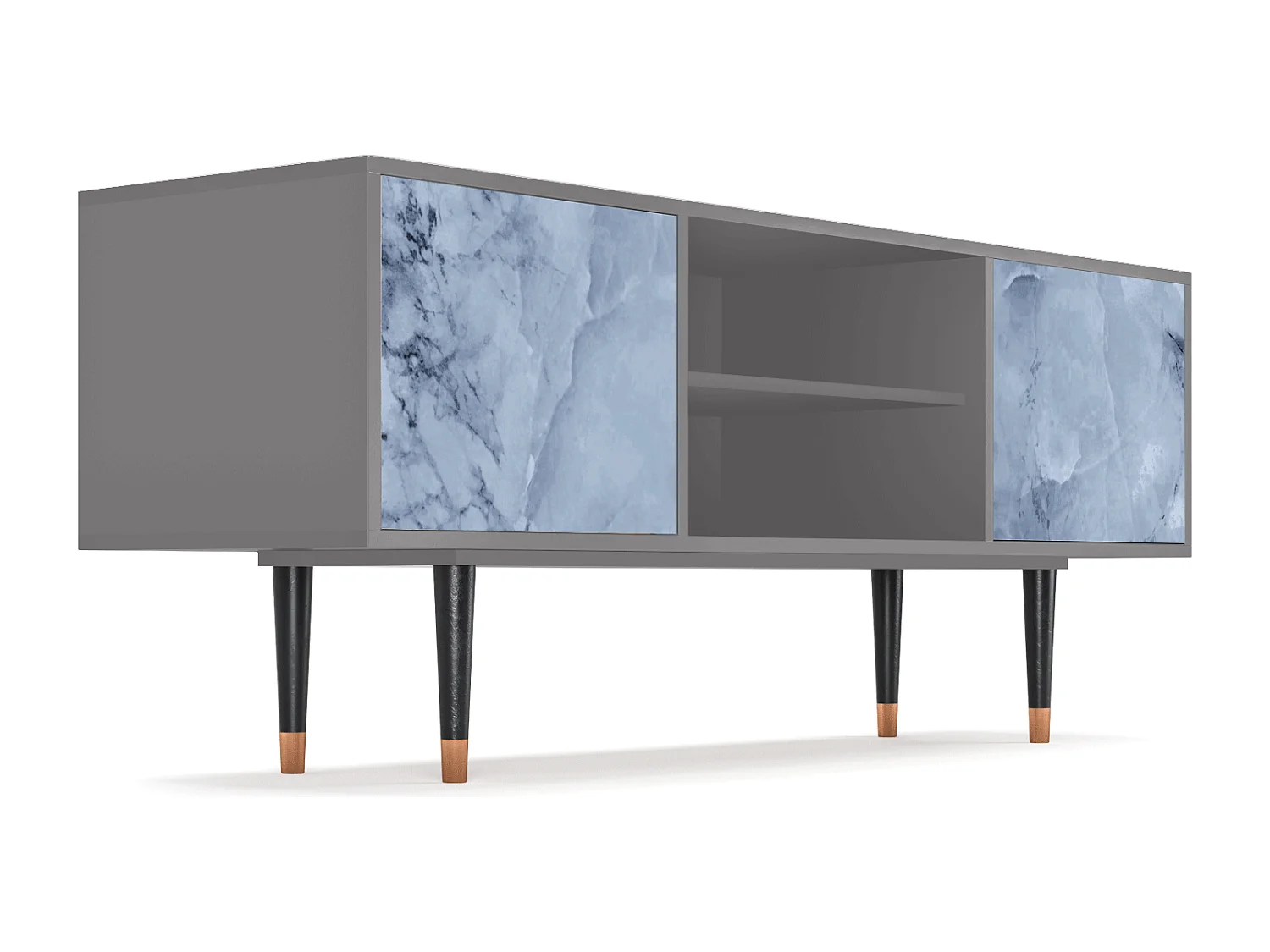 Meuble TV - 170х69х48 cm - T2 - Feather Ice, Gris