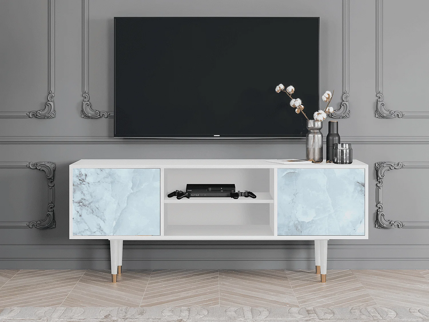 TV-Möbel - 170х69х48 cm - T2 - Glacial Colour, Weiß