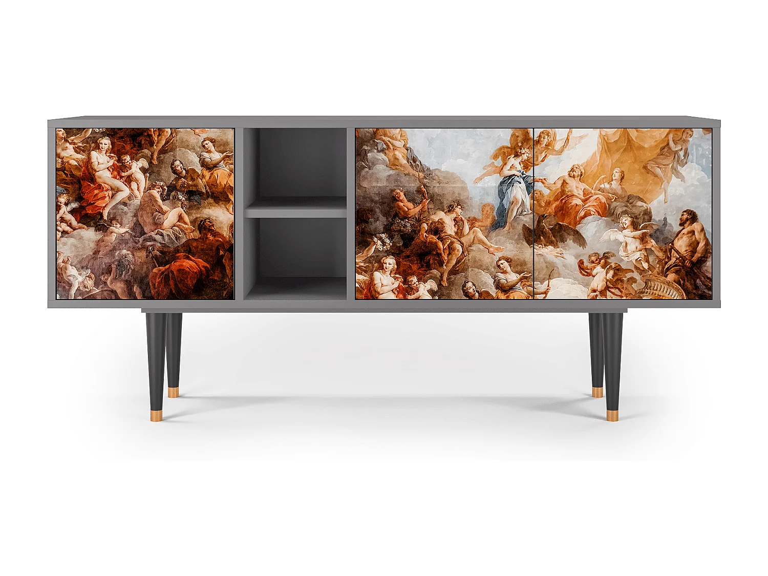 Mueble de TV - 150х69х41 cm - T5 - Versailles, Cinza