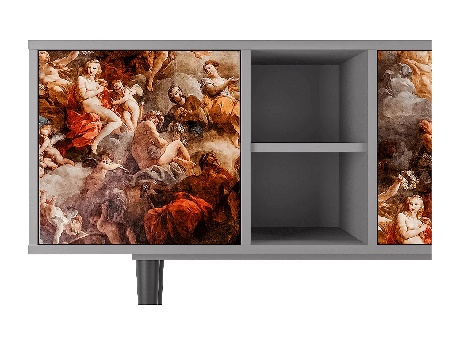Mueble de TV - 150х69х41 cm - T5 - Versailles, Cinza