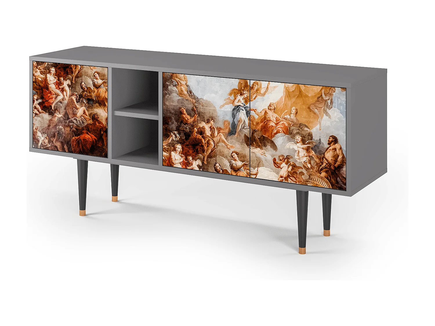 Mueble de TV - 150х69х41 cm - T5 - Versailles, Cinza