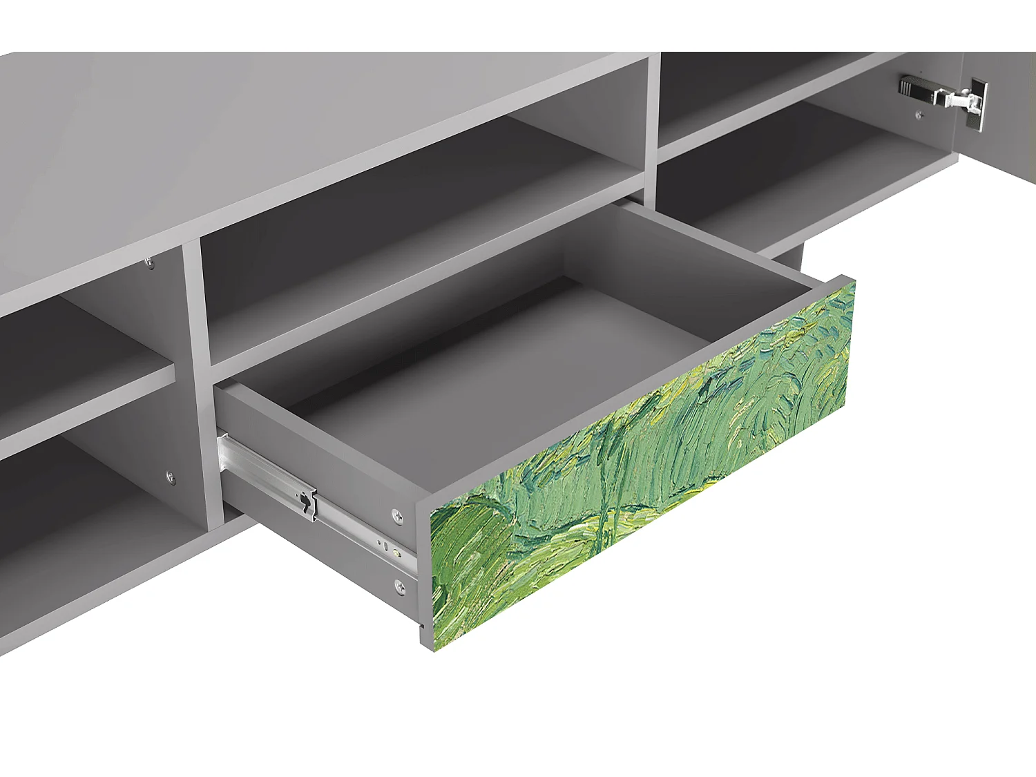 Meuble TV - 170х59х41 cm - T6 - Green Wheat Fields, Gris