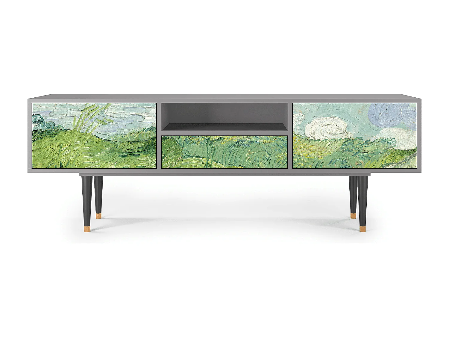 Meuble TV - 170х59х41 cm - T6 - Green Wheat Fields, Gris