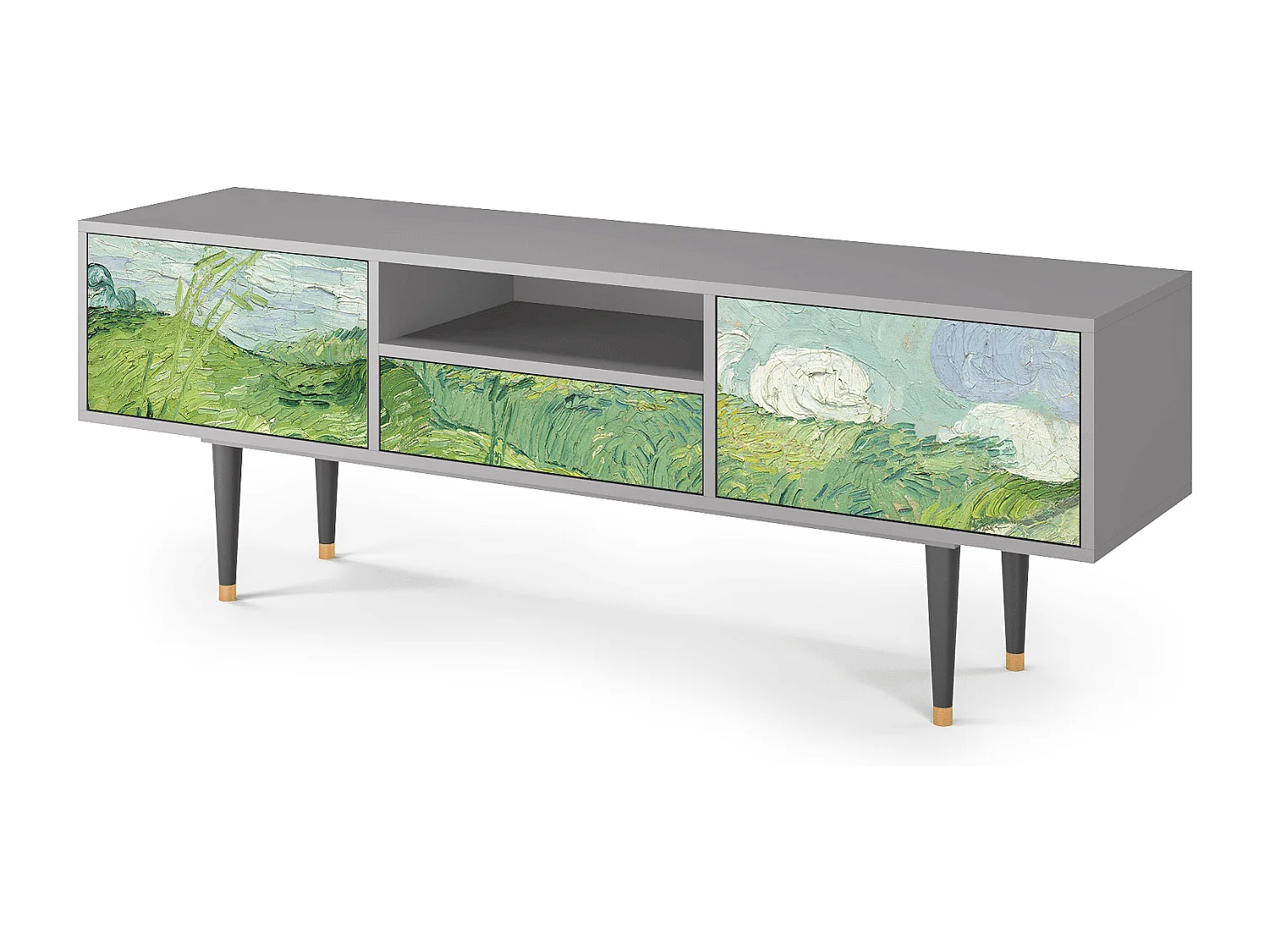 Meuble TV - 170х59х41 cm - T6 - Green Wheat Fields, Gris