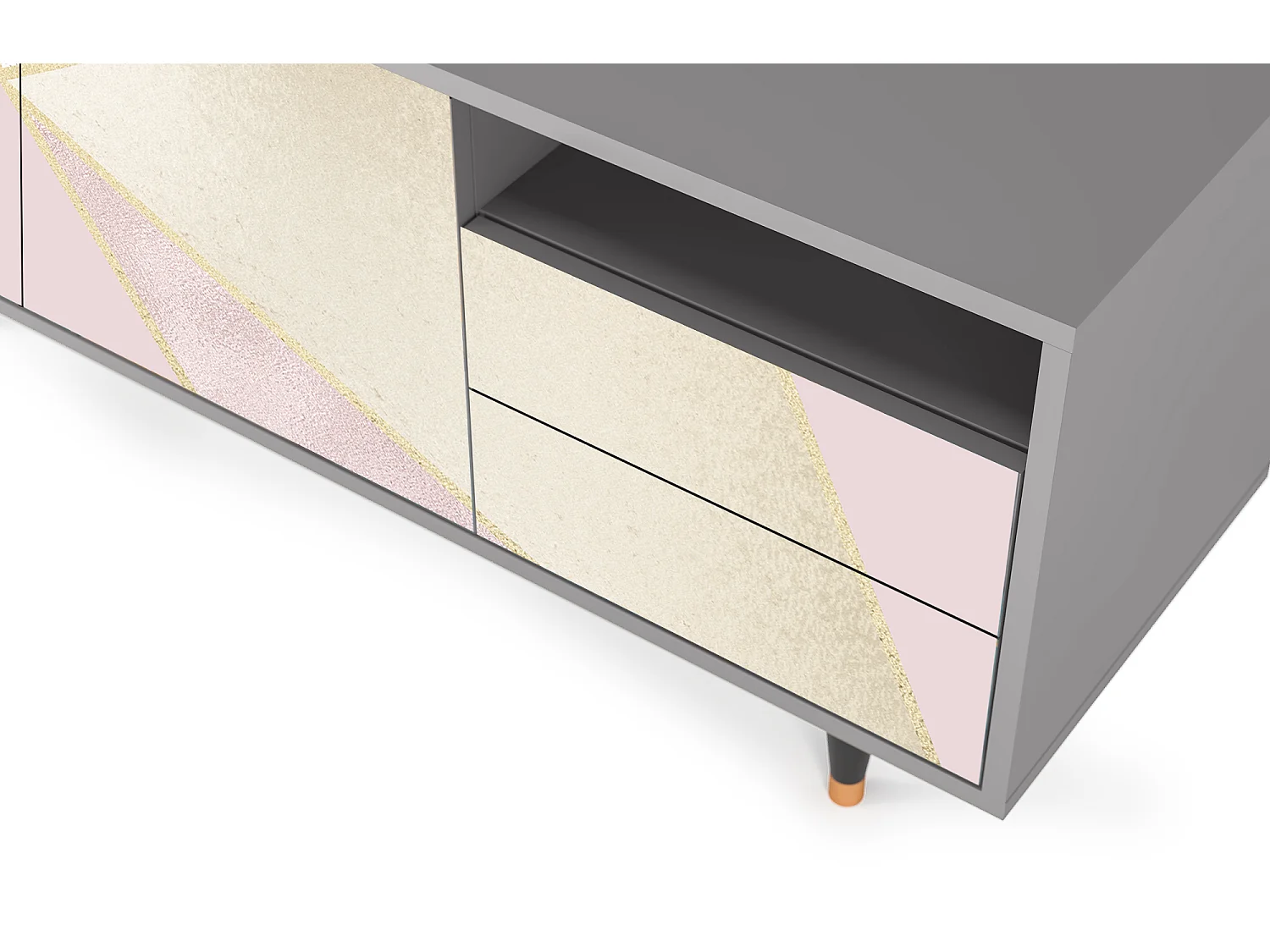 Mueble de TV - 125х56х41 cm - T7 - Cosmopolitan Diva, Cinza