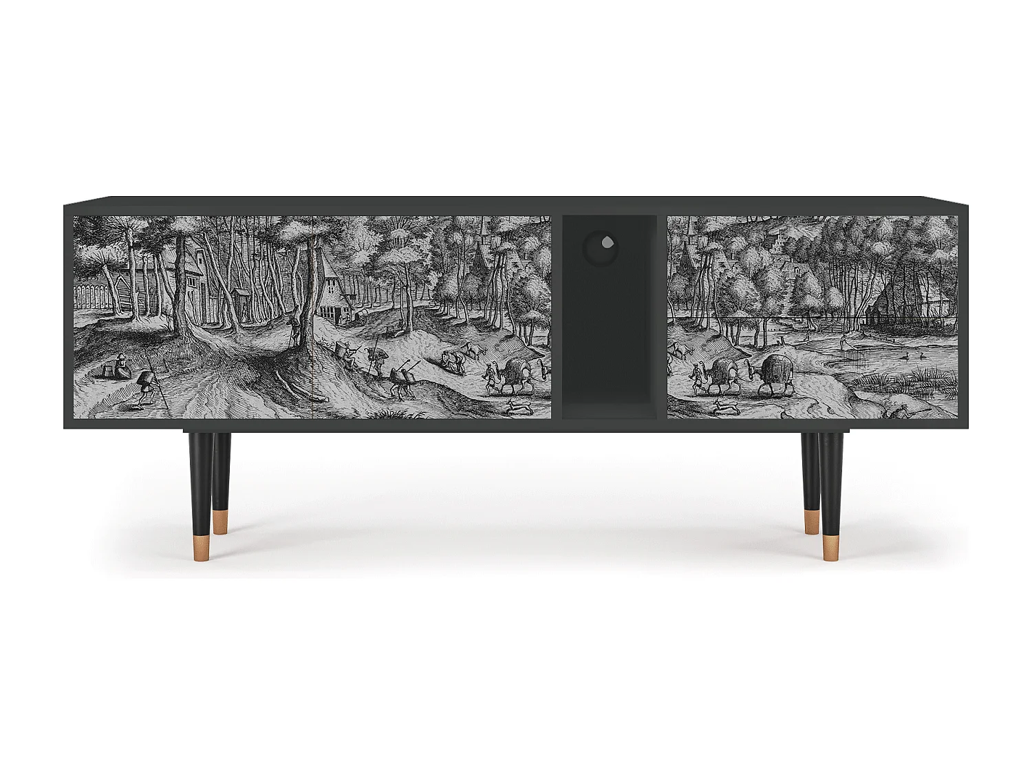 Mueble de TV - 170х69х48 cm - T1 - Rusticorum, Antracita