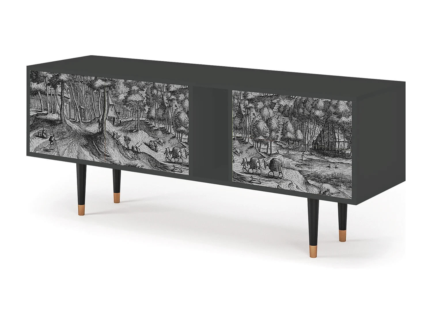 Mueble de TV - 170х69х48 cm - T1 - Rusticorum, Antracita