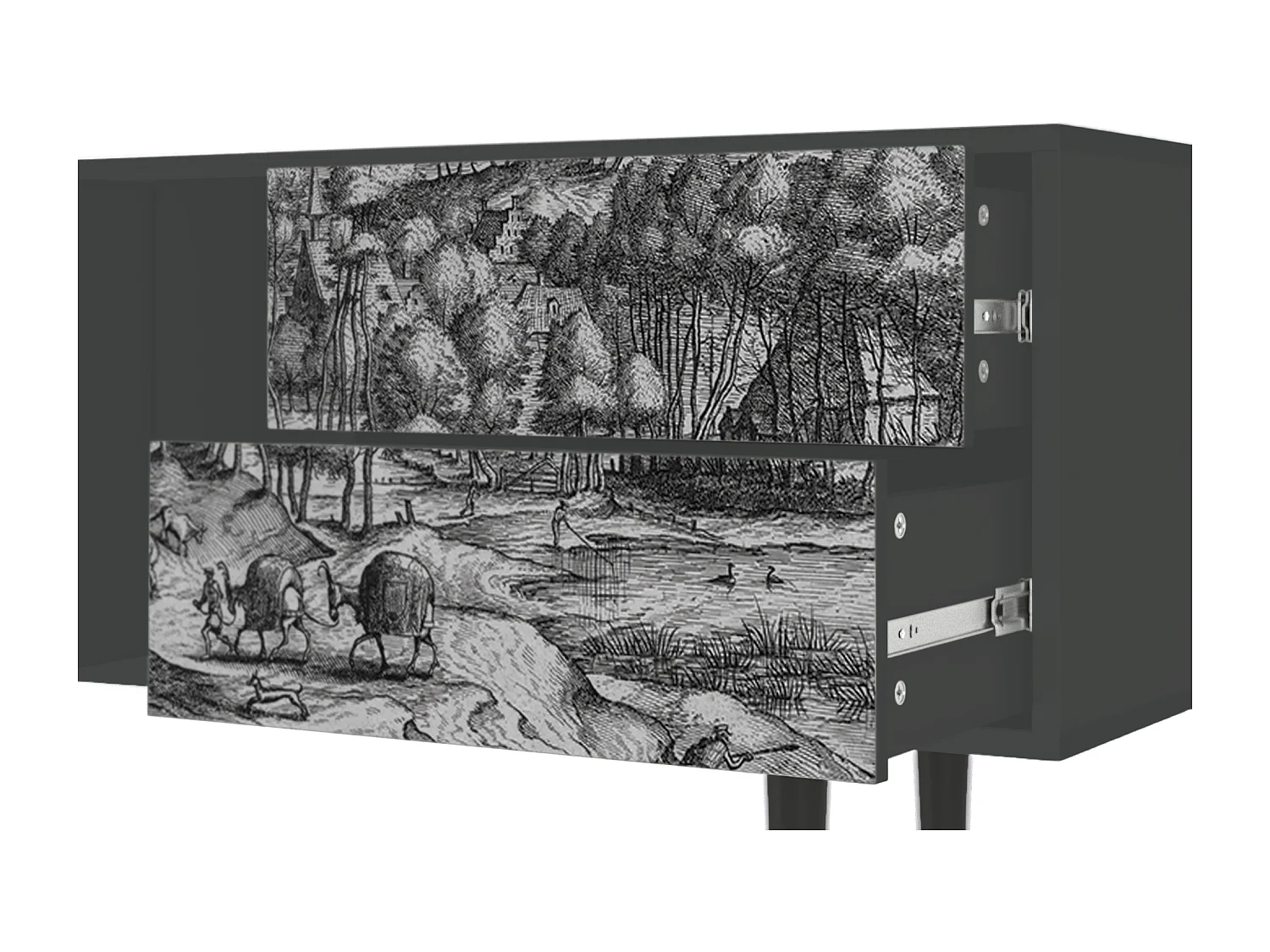 Mueble de TV - 170х69х48 cm - T1 - Rusticorum, Antracita