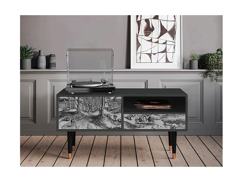 TV-Möbel - 115х59х48 cm - T3 - Rusticorum, Anthrazit