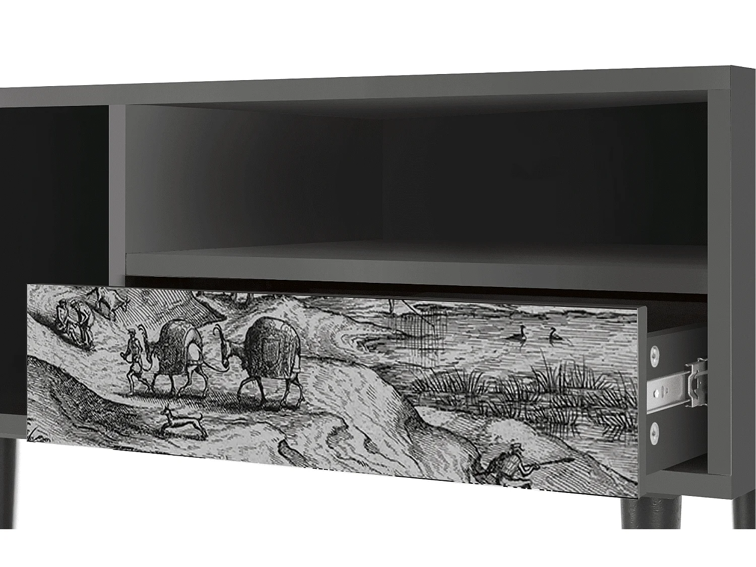 TV-Möbel - 115х59х48 cm - T3 - Rusticorum, Anthrazit