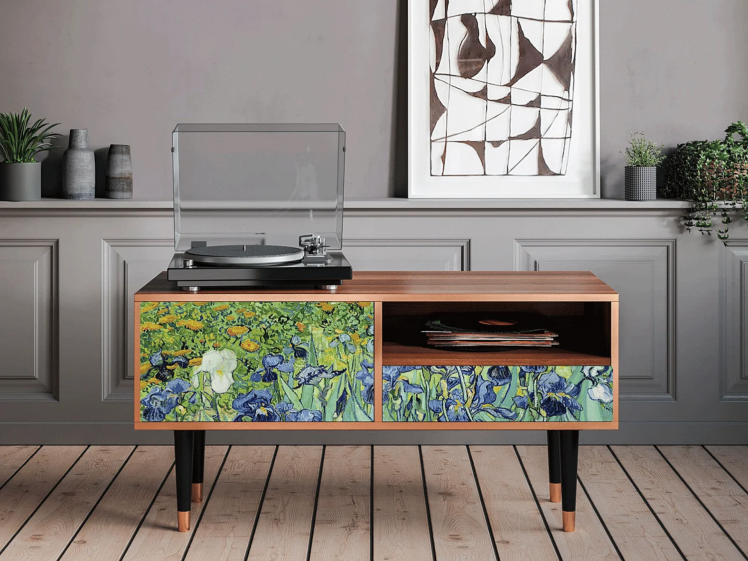 TV-Möbel - 115х59х48 cm - T3 - Irises , Walnuss