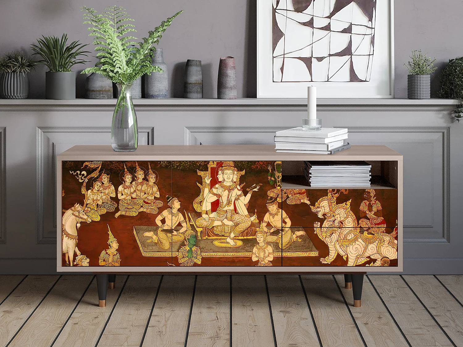 TV-meubel - 125х56х41 cm - T7 - Malyavan, Latte