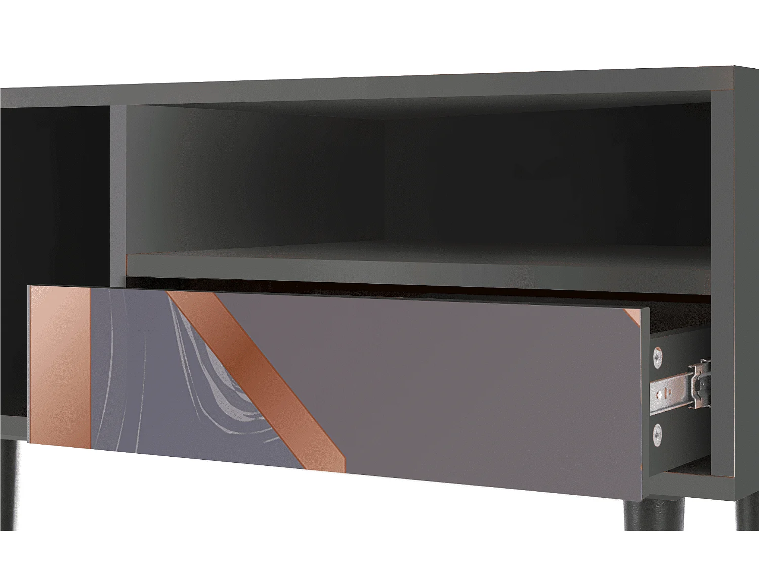 Meuble TV - 115х59х48 cm - T3 - Taupe Anatomy, Anthracite